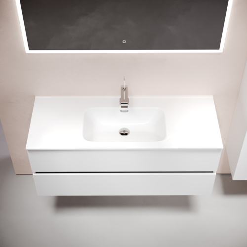 Тумба под раковину Sancos Urban UR120-1W 120х50 подвесная цвет белый - фото 5